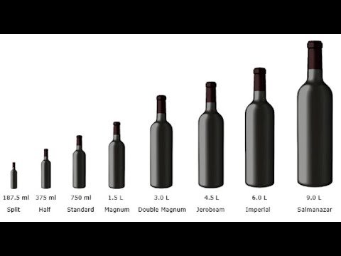 Os diferentes tamanhos das garrafas de vinho!